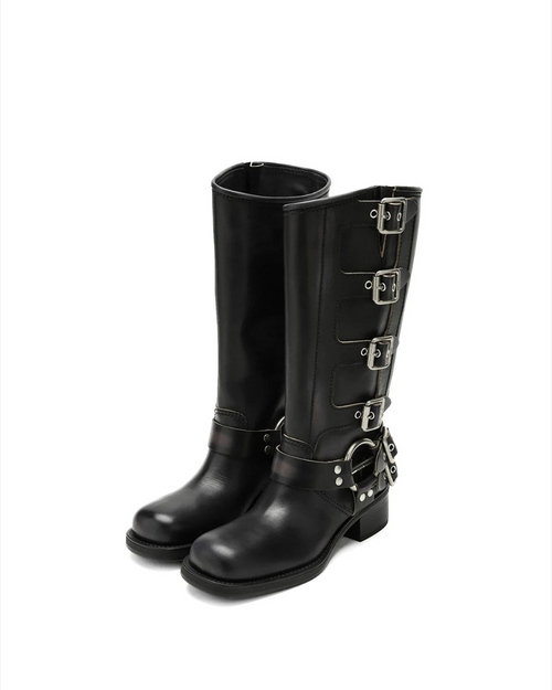 Biker Boots - Stivale in ecopelle con fibbie