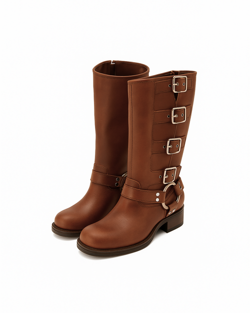 Biker Boots - Stivale in ecopelle con fibbie